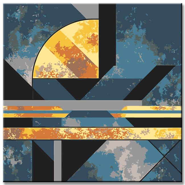 Malen nach Zahlen goldene Muster