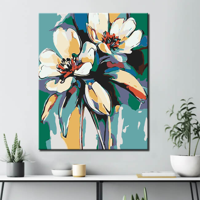 Malen nach Zahlen Blumen abstrakt