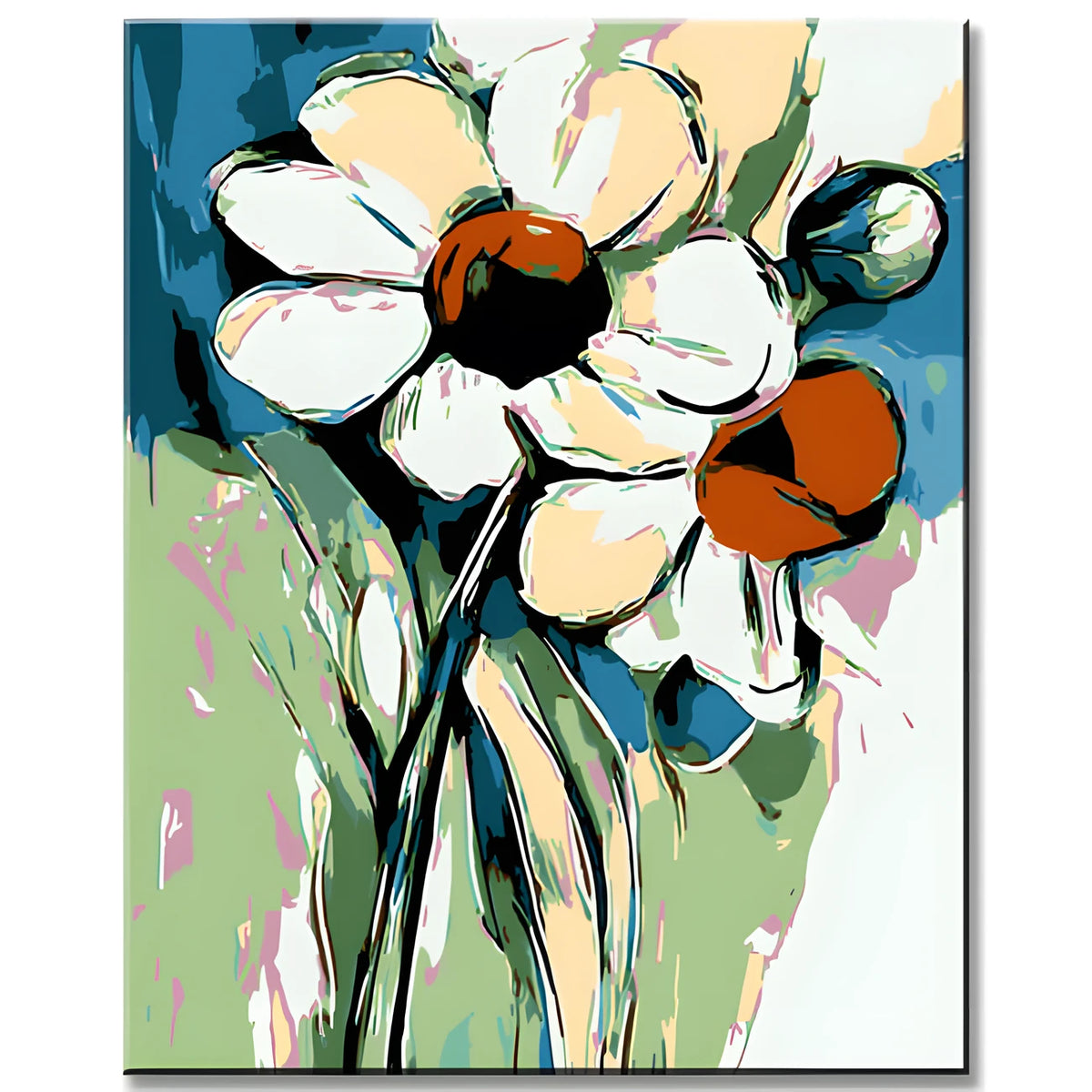 Malen nach Zahlen Blume Abstrakt