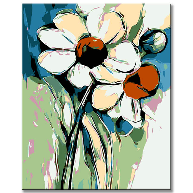Malen nach Zahlen Blumen abstrakt