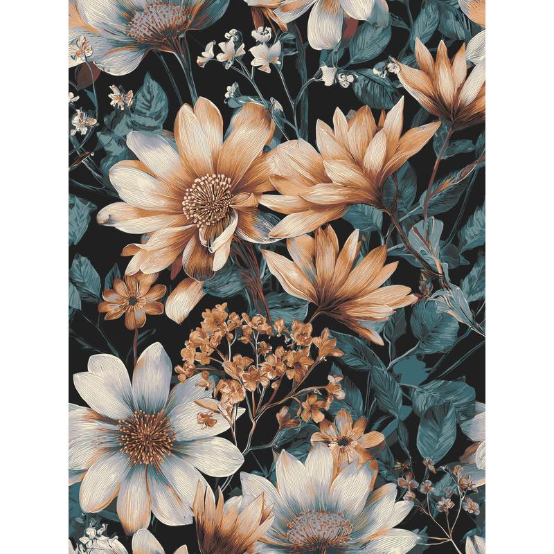 Malen nach Zahlen Blumen weiß