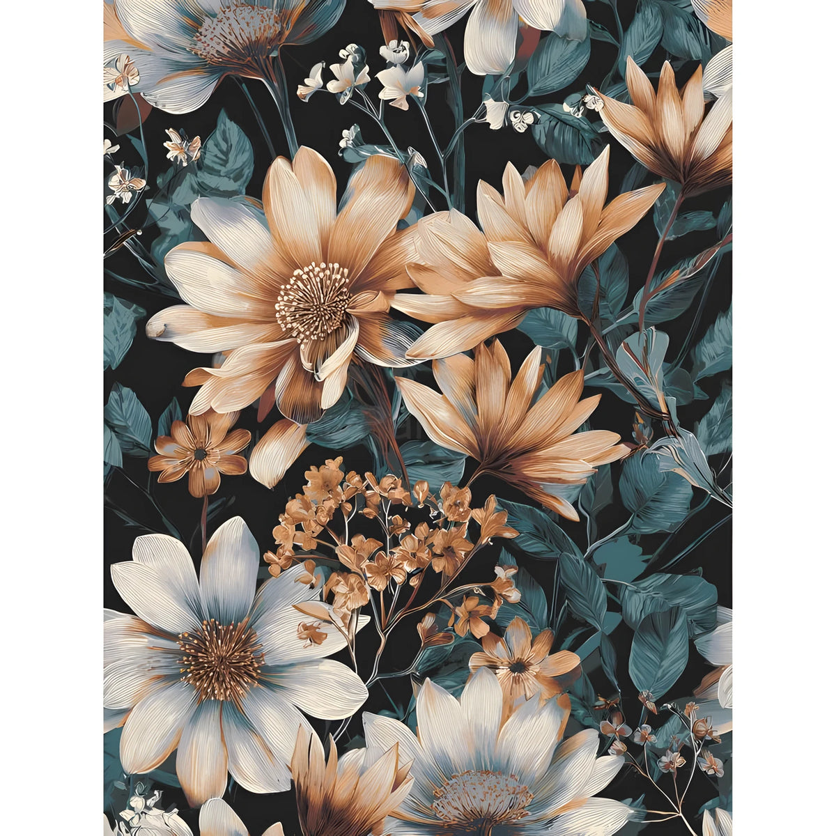 Malen nach Zahlen Blumen weiß