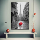 Malen nach Zahlen Paris roter Regenschirm
