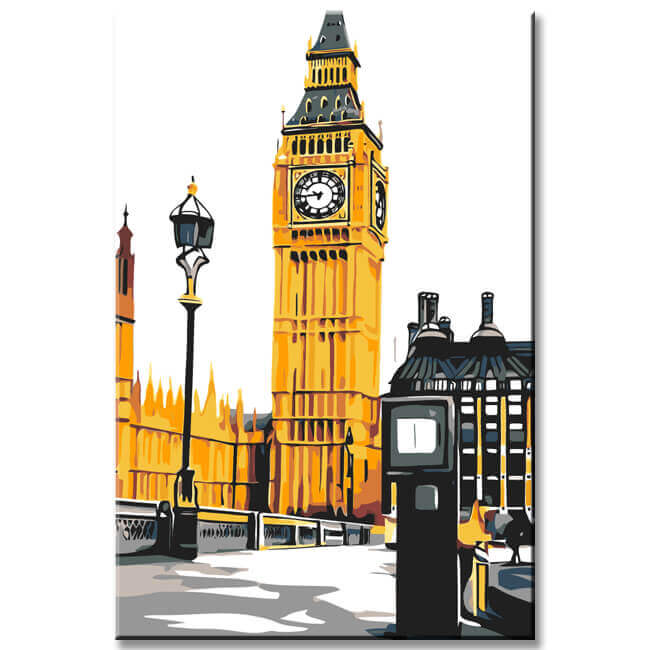 Malen nach Zahlen London Telefonzelle Big Ben
