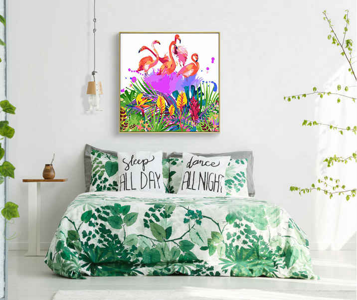 Malen nach Zahlen Tiere Flamingos bunt
