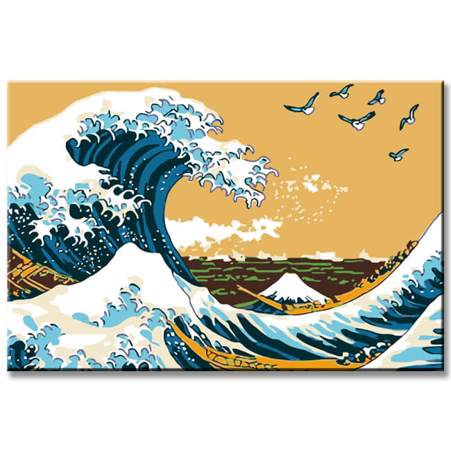 Malen nach Zahlen Wellen Vogelschwarm