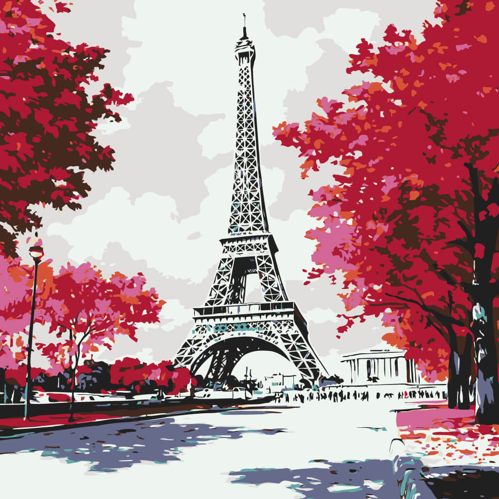 Malen nach Zahlen Paris Schiffsanleger Eiffelturm