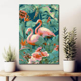 Malen nach Zahlen Tiere Flamingo Blumen