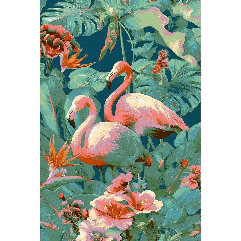 Malen nach Zahlen Tiere Flamingo Blumen
