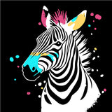 Malen nach Zahlen Tiere Zebra Kleckse