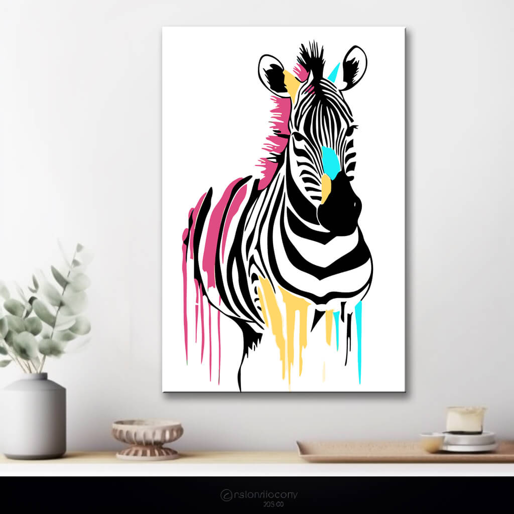 Malen nach Zahlen Tiere Zebra Kleckse weiß