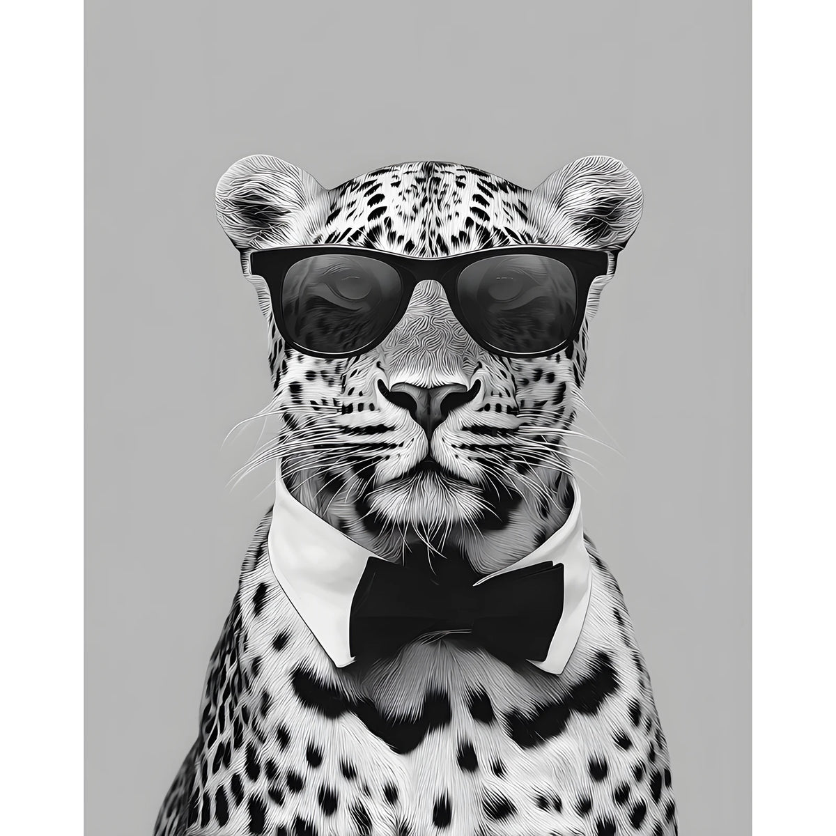 Malen nach Zahlen Cool Leopard schwarz weiss