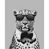 Malen nach Zahlen Cool Leopard schwarz weiss