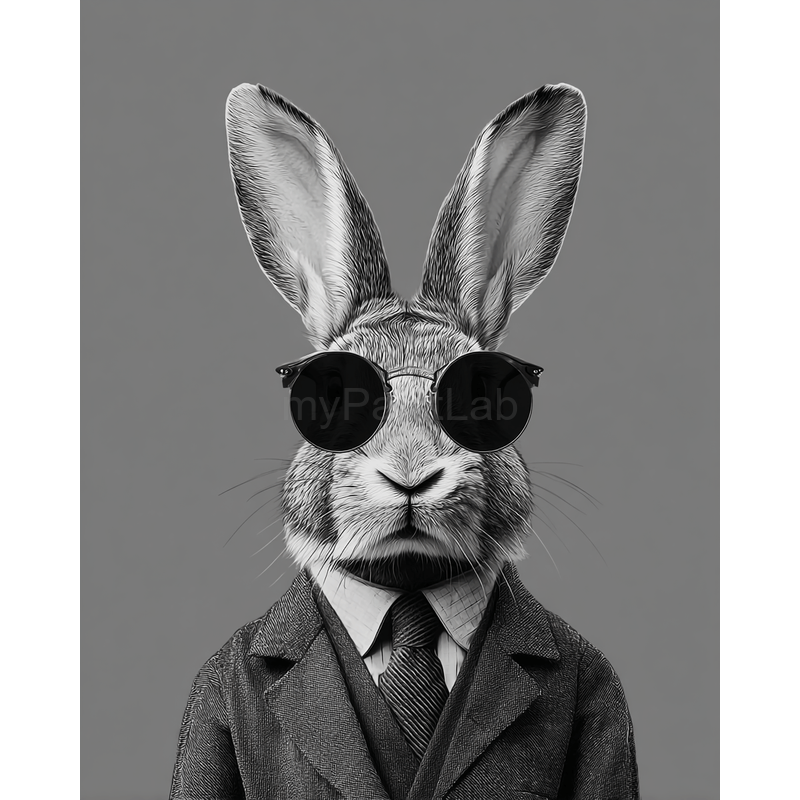 Malen nach Zahlen Hase cool