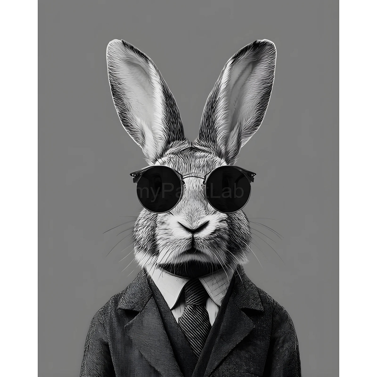 Malen nach Zahlen Hase cool