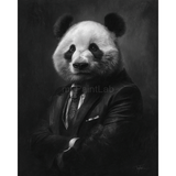Malen nach Zahlen Panda schwarz weiss
