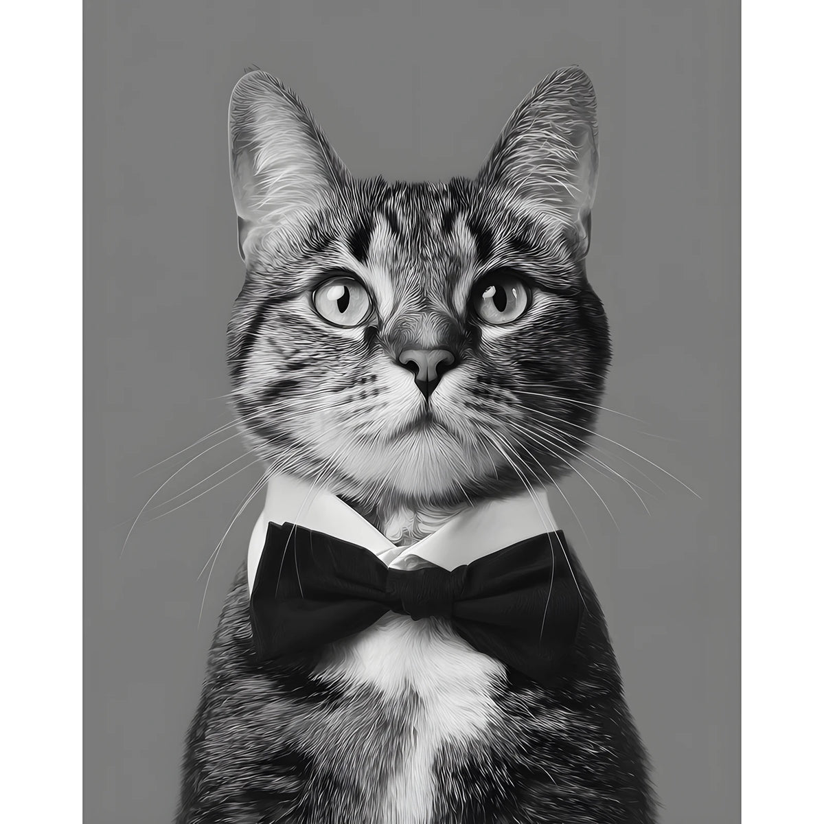 Malen nach Zahlen Katze schwarz weiss
