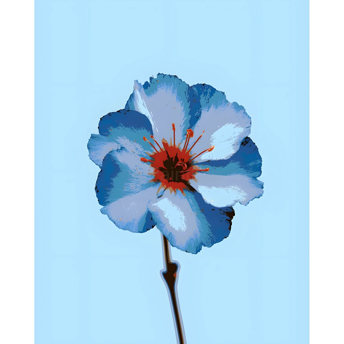 Malen nach Zahlen Blume blau