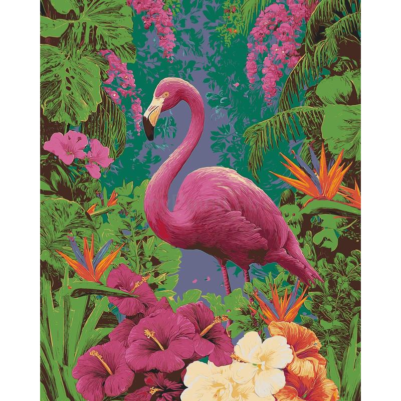 Malen nach Zahlen Flamingo