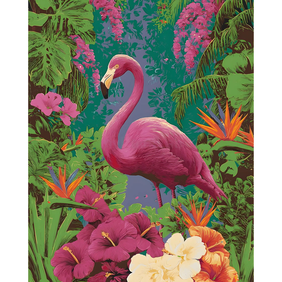 Malen nach Zahlen Flamingo