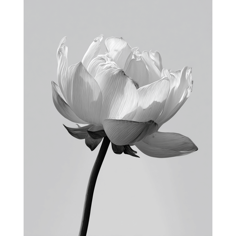 Malen nach Zahlen Blume schwarz weiss