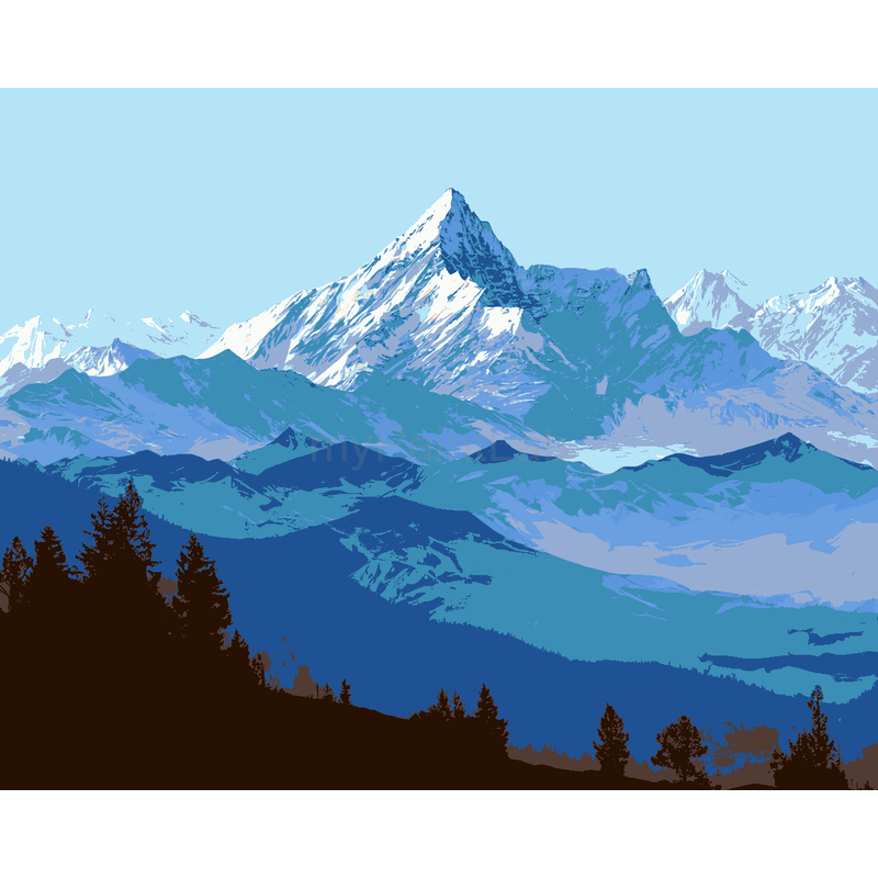 Malen nach Zahlen Hochgebirge