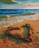 Malen nach Zahlen Herz am Strand