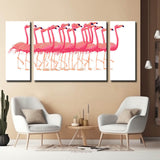 Malen nach Zahlen Flamingo Ballett - 3-teilig (Triptychon)