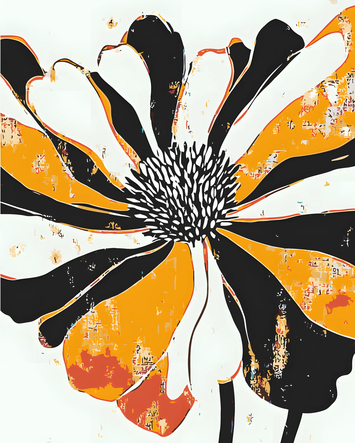 Malen nach Zahlen Moderne Kunst Blume III