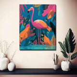 Malen nach Zahlen Flamingo Wald
