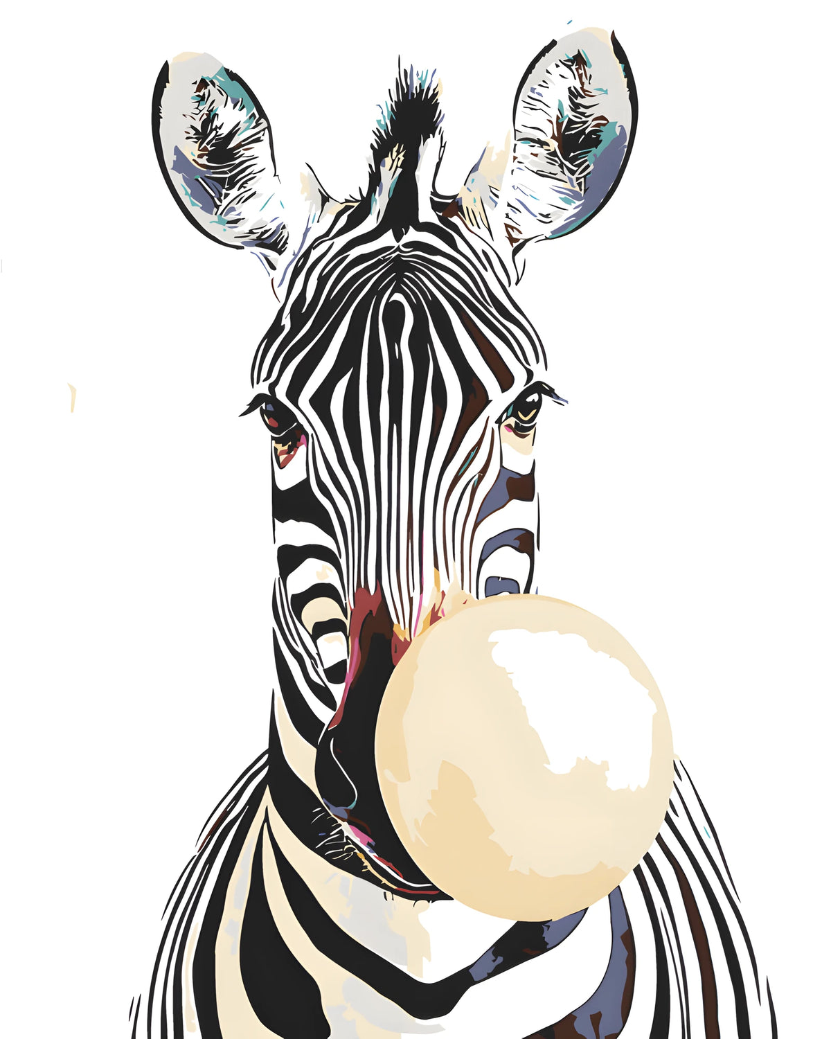 Malen nach Zahlen Kaugummi Zebra