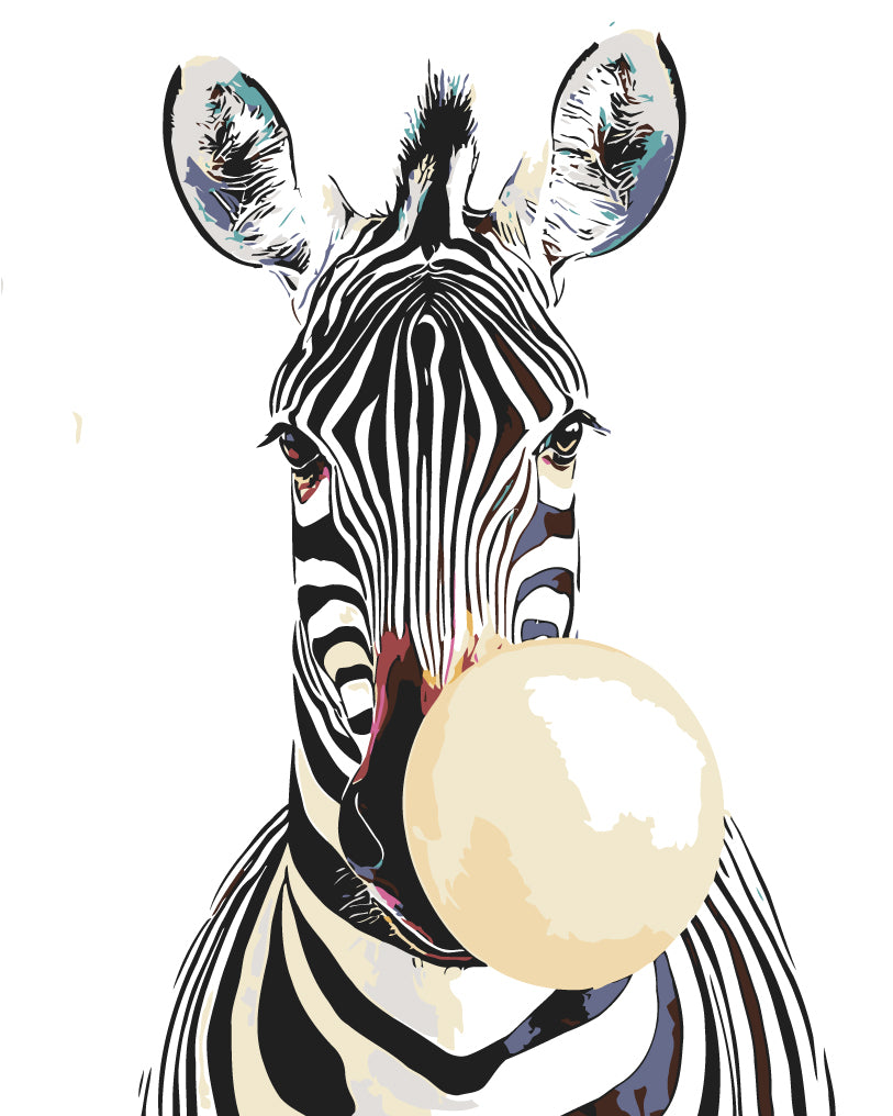 Malen nach Zahlen Kaugummi Zebra