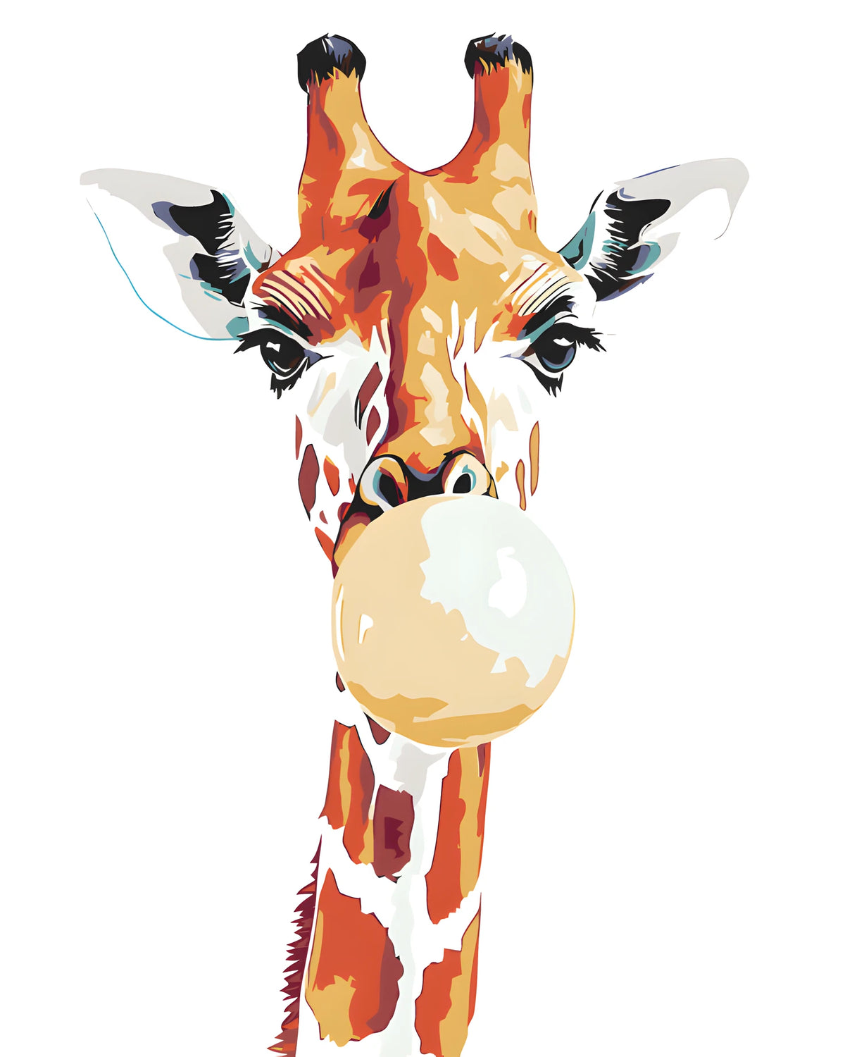 Malen nach Zahlen Kaugummi Giraffe