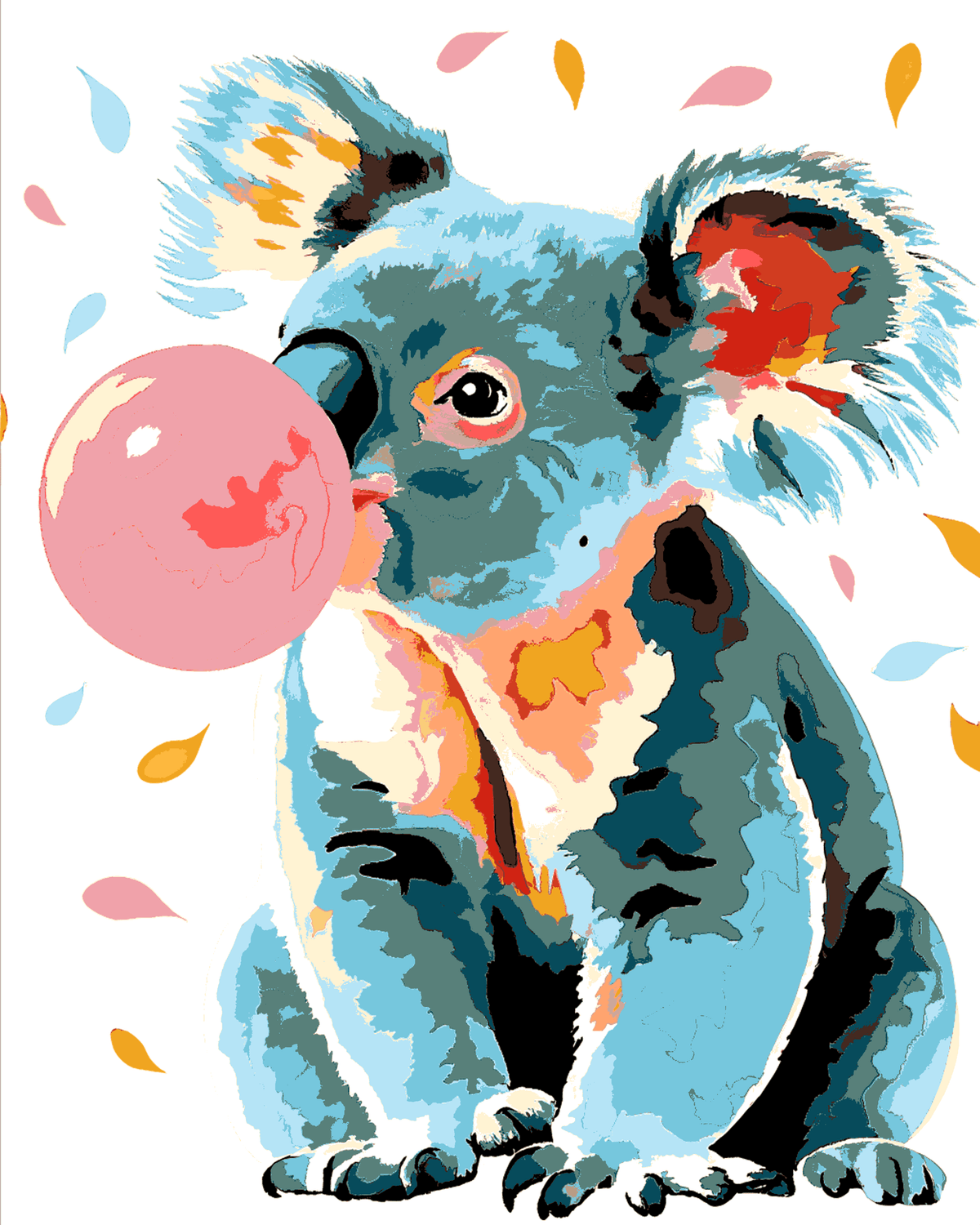 Malen nach Zahlen Kaugummi Koala