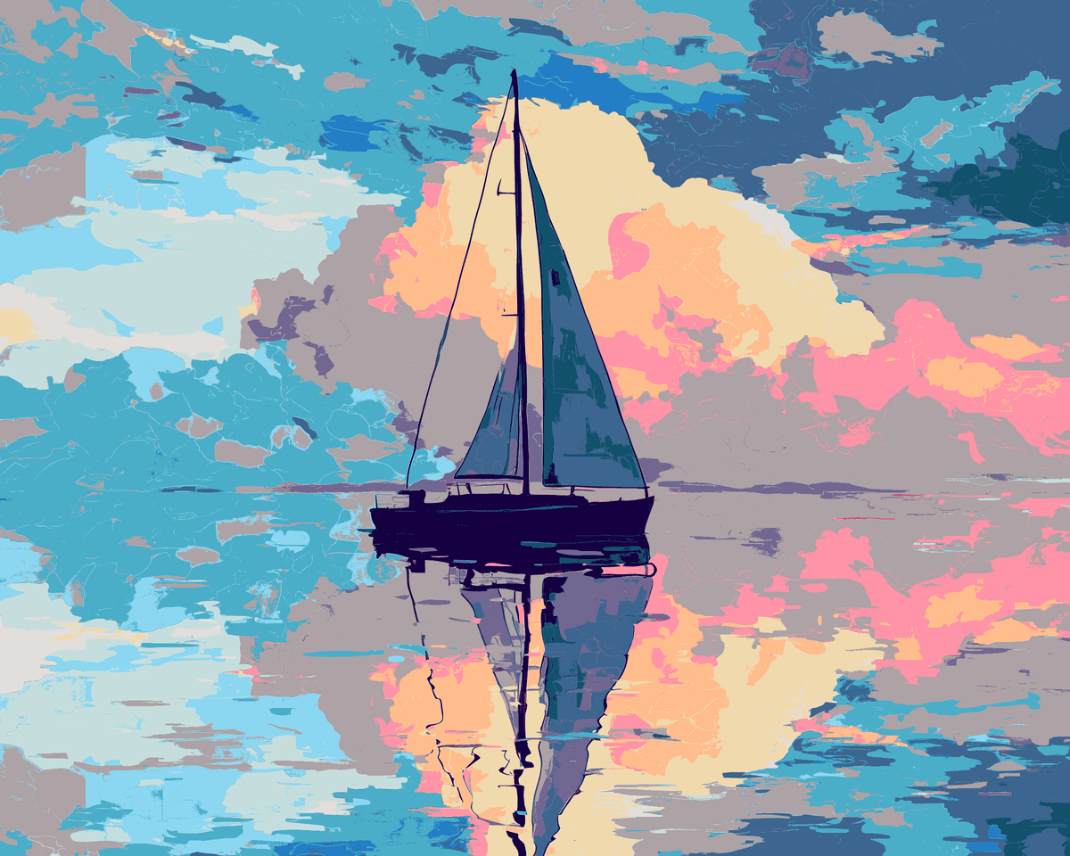 Malen nach Zahlen Segelboot