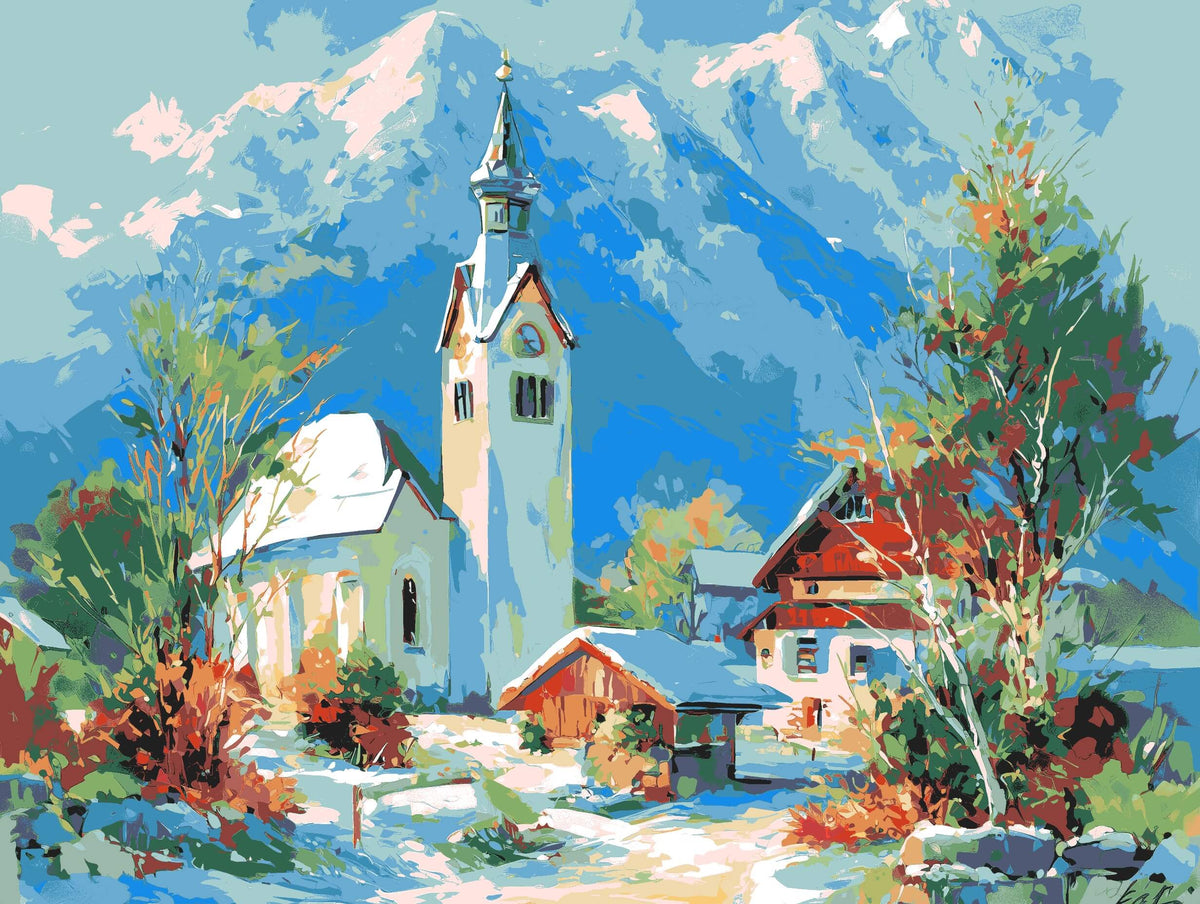 Malen nach Zahlen Winterurlaub