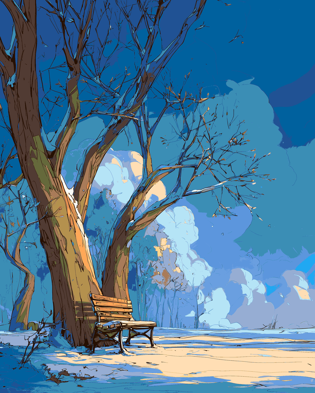 Malen nach Zahlen Blue Autumn