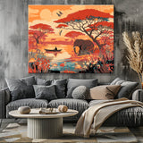 Malen nach Zahlen Afrika Menschen und Tiere