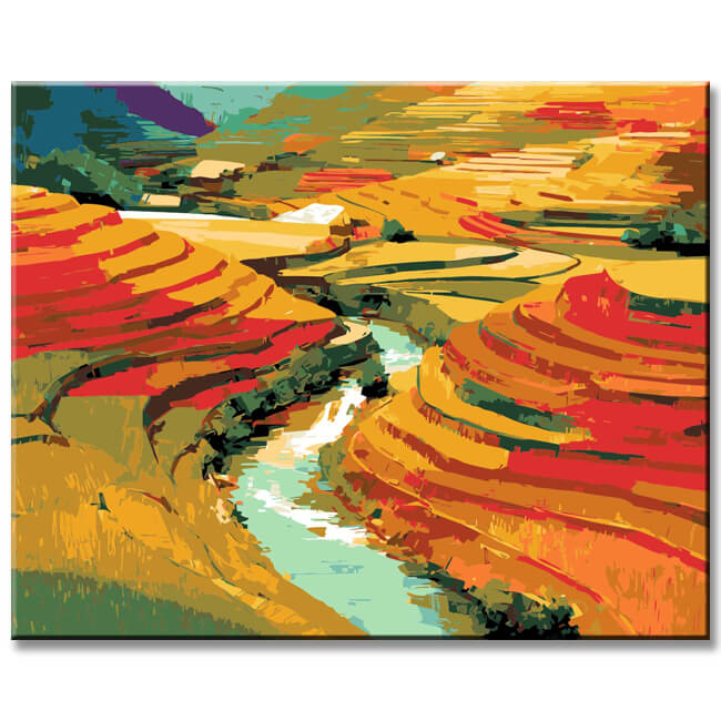 Malen nach Zahlen Landschaft Felder