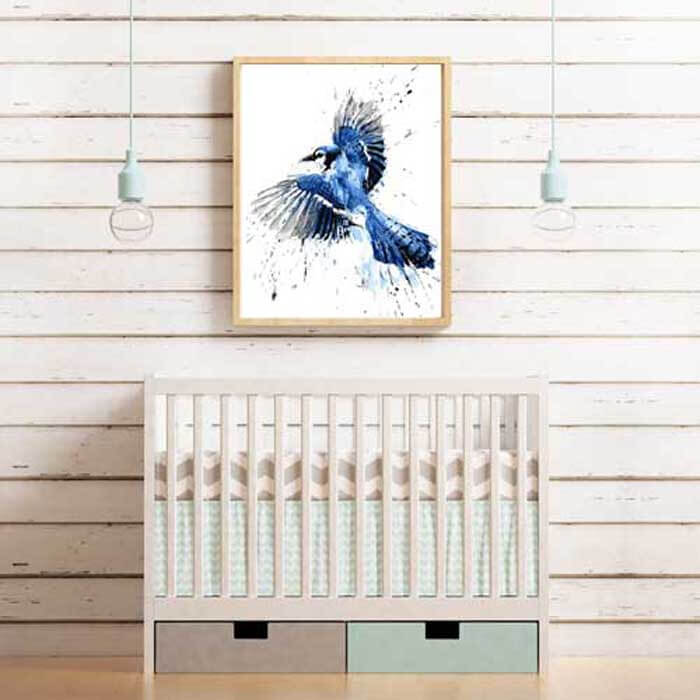 Malen nach Zahlen Vogel blau TierKunst