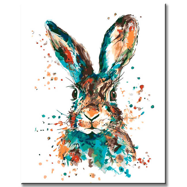 Malen nach Zahlen Hase Tier Moderne TierKunst