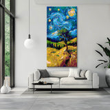 Malen nach Zahlen Panorama Kirche mit Sonne mit Tiffany Stil