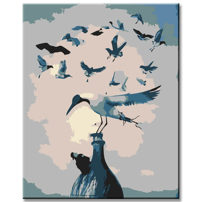 Malen nach Zahlen Abstrakt Der Sprung