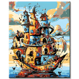 Malen nach Zahlen Eine Stadt als ein Schiff