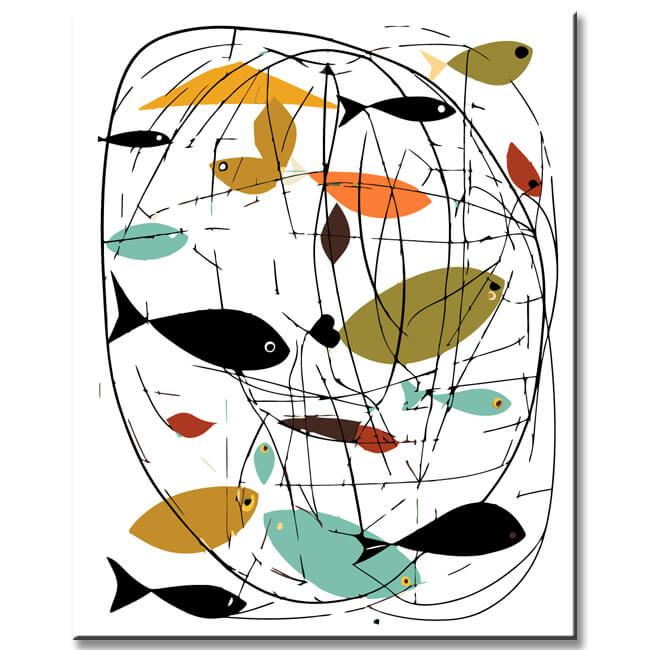 Malen nach Zahlen Fischernetz