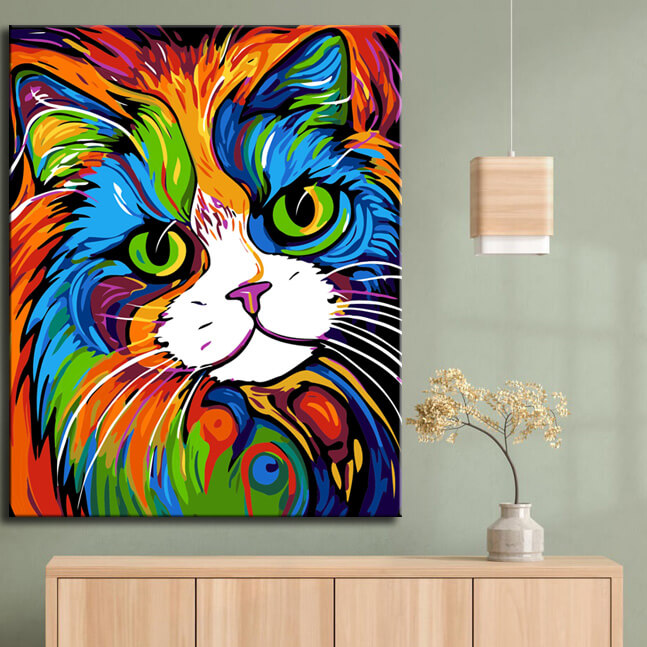 British-Persian Cat - Paint by Numbers Kit - Picasso Style